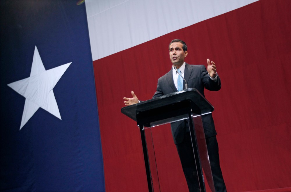 Image: George P. Bush speaks during the victory party