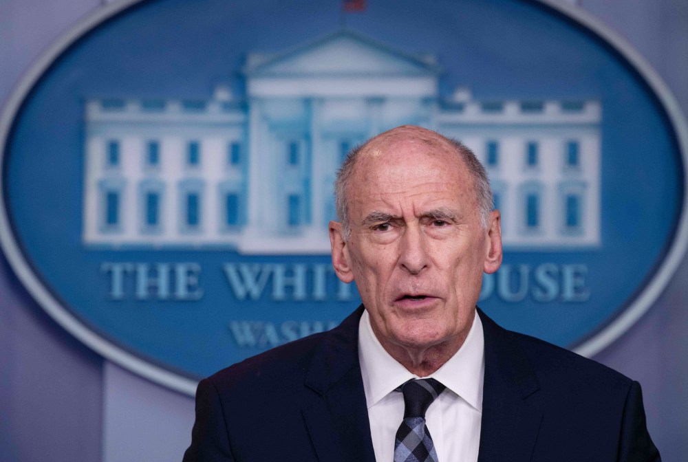 Image: U.S. Director of National Intelligence Dan Coats speaks during a press briefing at the White Hous