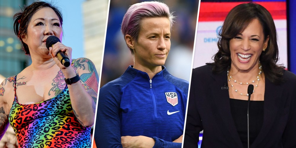 Image: Margaret Cho, Megan Rapinoe, Kamala Harris