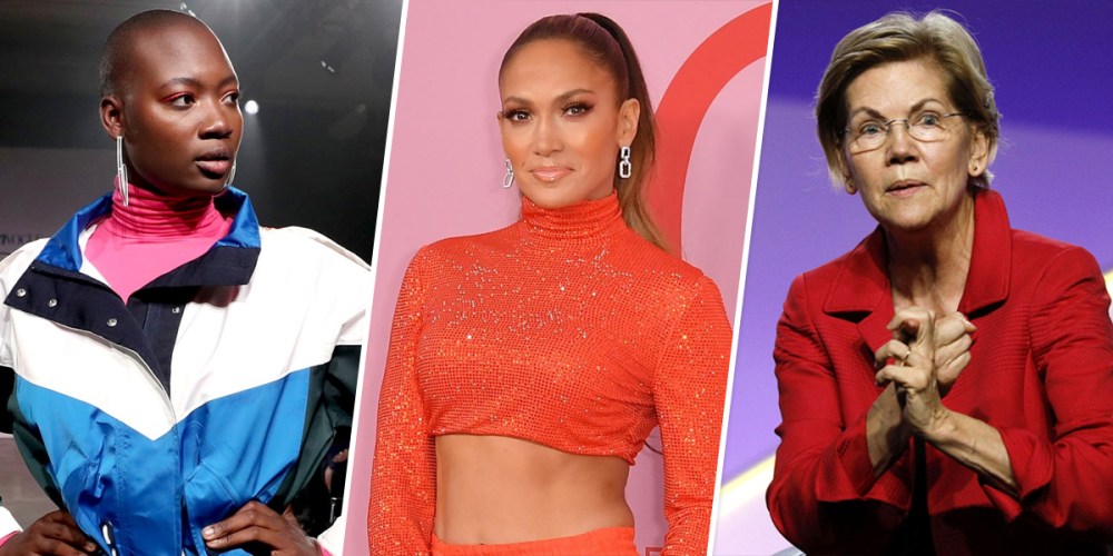 Mama Cax, Jennifer Lopez and Sen. Elizabeth Warren (D-MA).