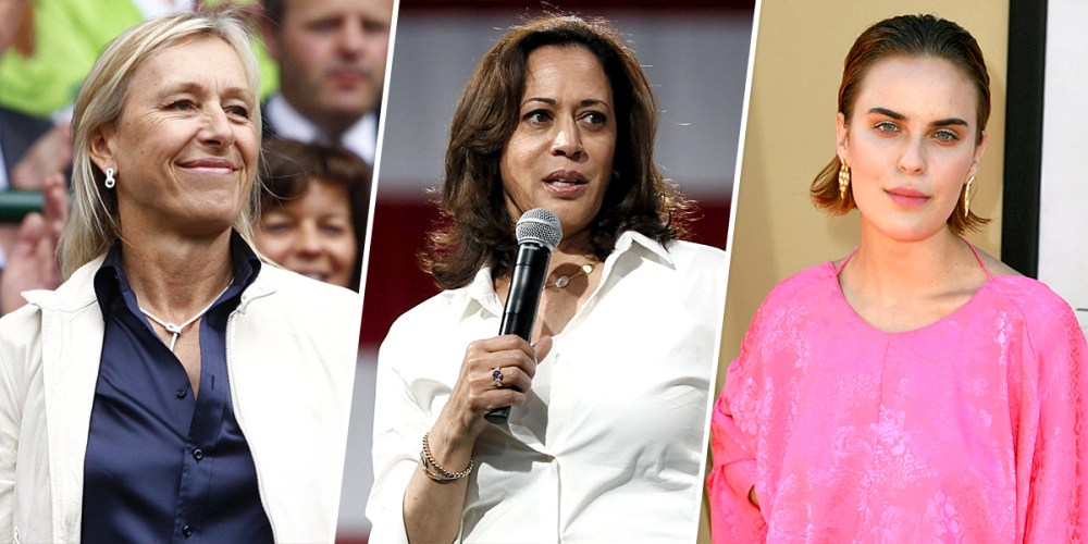 Martina Navratilova, Sen. Kamala Harris and Tallulah Willis.