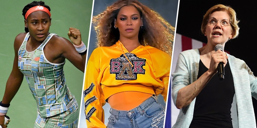 Coco Gauff, Beyonce and Elizabeth Warren