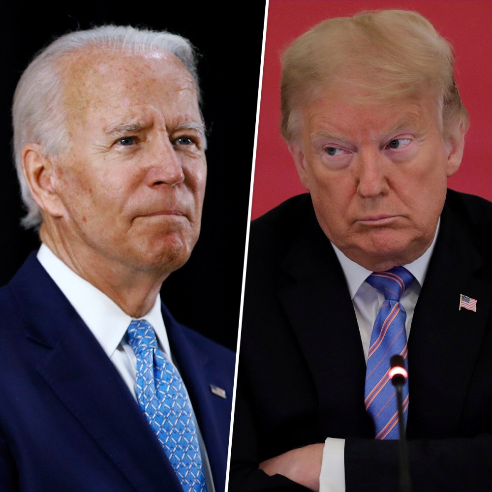 Former Vice President Joe Biden; President Donald Trump.