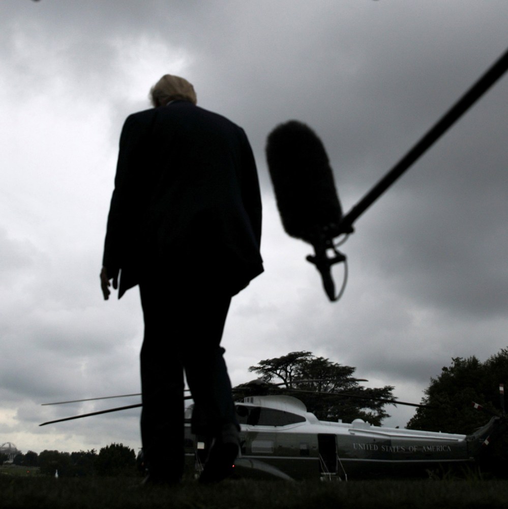 Image: Donald Trump walks away