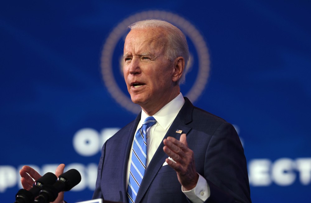 Image: President-elect Joe Biden speaks as he lays out his plan for combating the coronavirus and jump-starting the nation's economy at the Queen theater