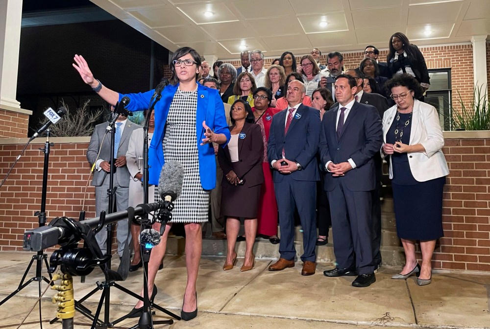 Image: Texas state Rep. Jessica Gonzales speaks during a news conference in Austin on May 31, 2021.