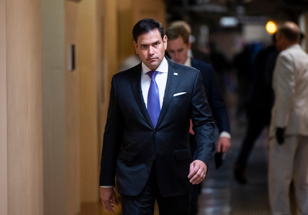 Sen. Marco Rubio, R-Fla., walks to the Senate subway after a vote in the U.S. Capitol on May 26, 2021.