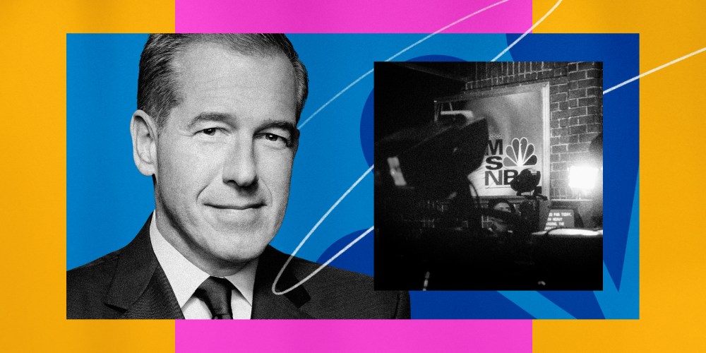 Illustration of MSNBC host Brian Williams.