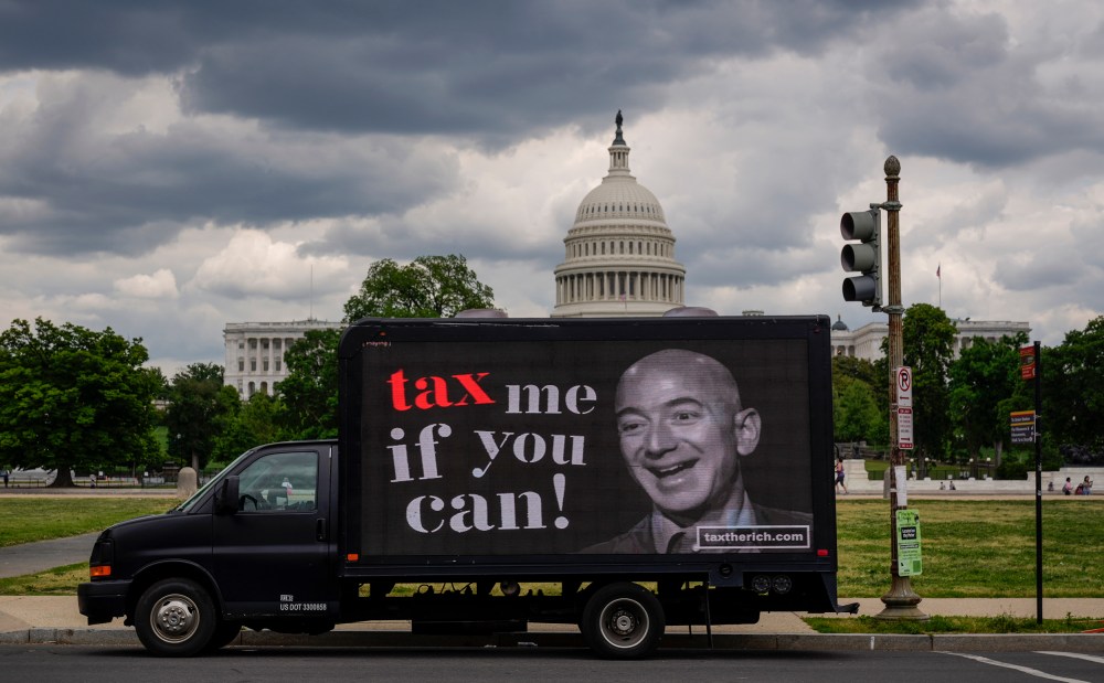 Image: Mobile Billboard Moves Around DC In Tax Day Protest