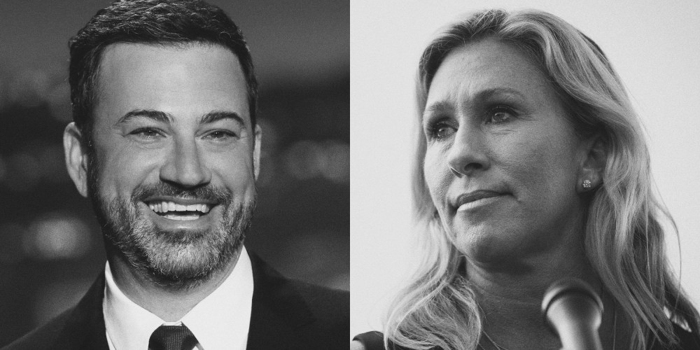 Image: Jimmy Kimmel and Marjorie Taylor Greene.
