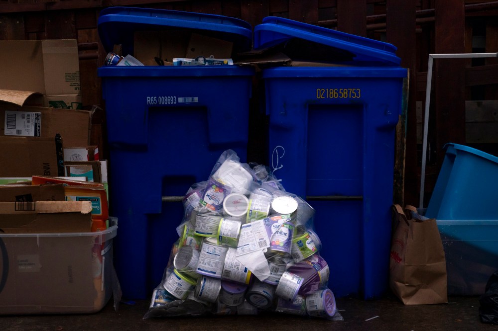 Image: Empty containers of the recalled Similac baby formula outside of an education center in Portland, Ore., on May 12, 2022.
