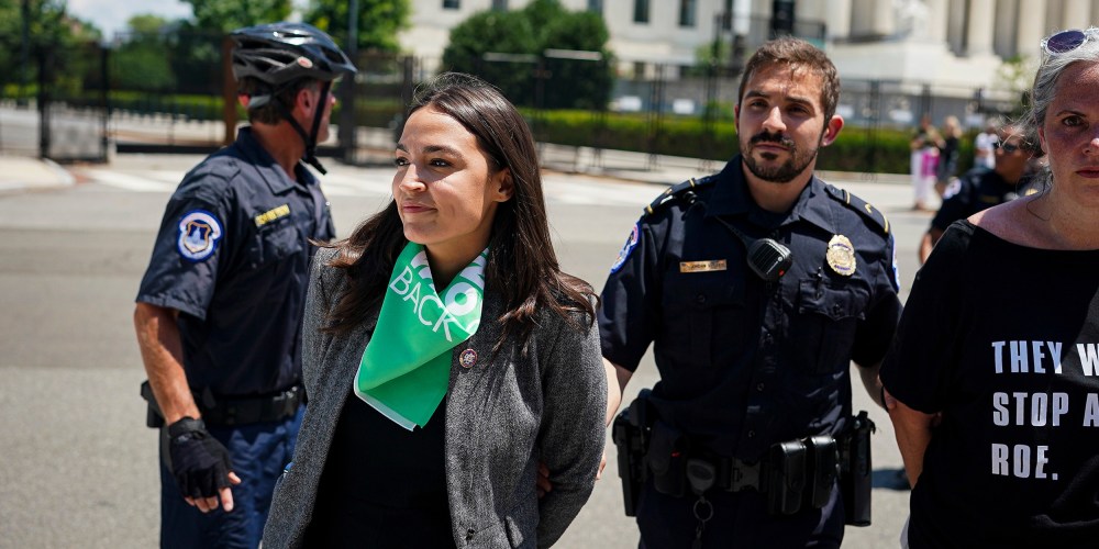 Image: Alexandria Ocasio-Cortez arrested outside the Supreme Court.