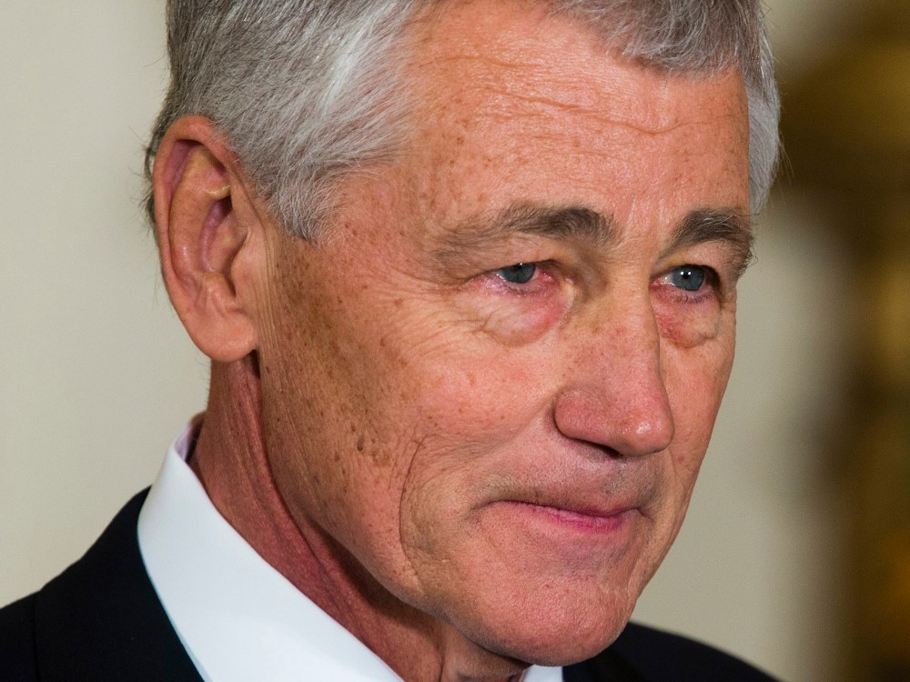 Chuck Hagel looks on as US President Barack Obama (not seen) nominates him to be the next Secretary of Defense in the East Room of the White House in Washington DC, USA, 07 January 2013.  (Photo by Jim Lo Scalzo/EPA)