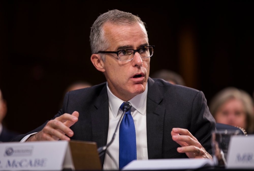 (FILE) Acting FBI Director Andrew McCabe testifies before a Senate Intelligence Committee hearing on the 'Foreign Intelligence Surveillance Act' in the Hart Senate office Building in Washington, DC, June 7, 2017.