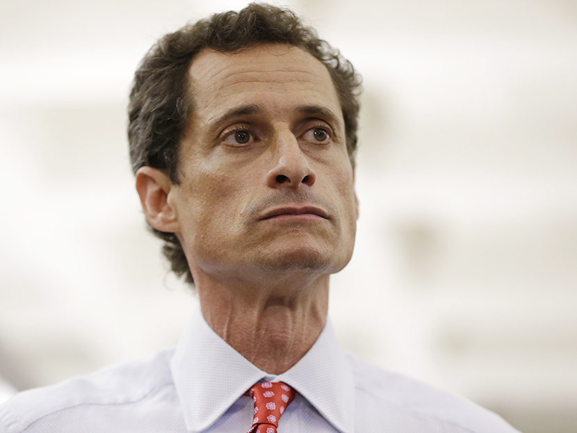New York City Mayoral candidate Anthony Weiner takes reporters questions during a news conference at the Gay Men's Health Crisis headquarters, Tuesday, July 23, 2013, in New York. (Photo by Kathy Willens/AP)