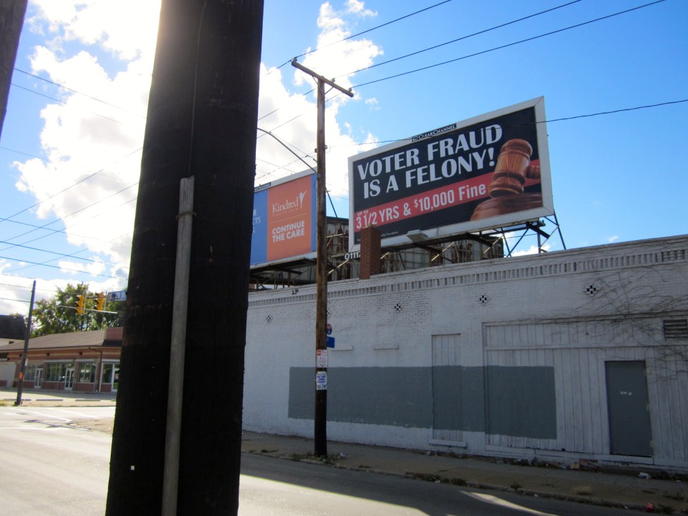 E. 79th Street in Cleveland, Ohio, before these sorts of billboards were torn down. (Johnnie Smith)