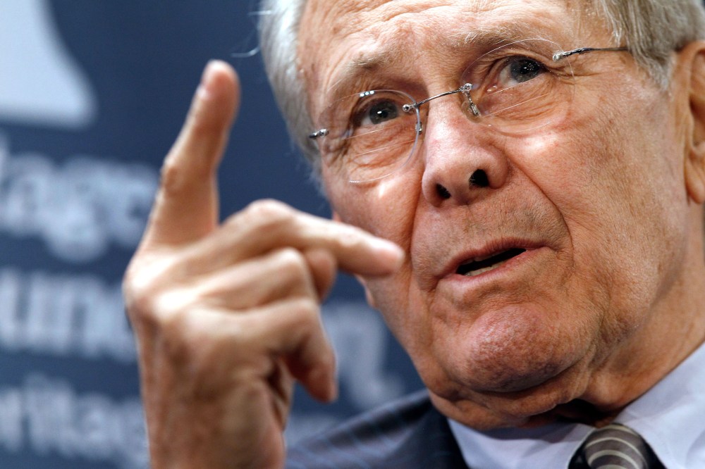 Former Secretary of Defense Donald Rumsfeld in Washington, DC.