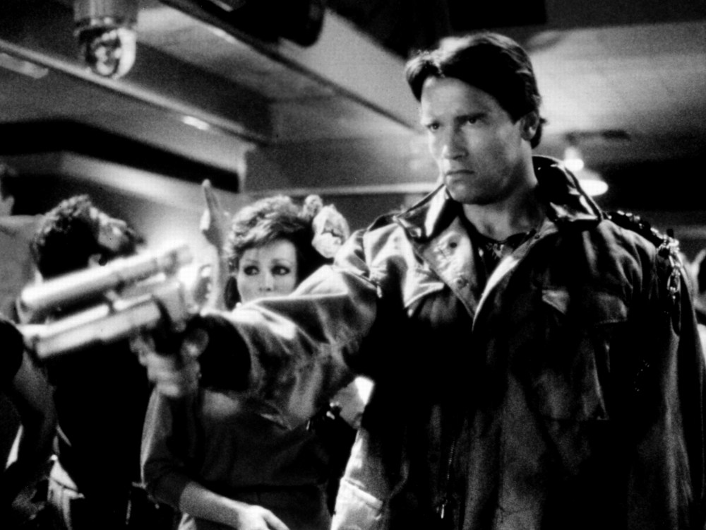Arnold Schwarzenegger as an unstoppable killing machine in the 1984 science fiction thriller, The Terminator. (Photo by Universal History Archive/Getty Images)