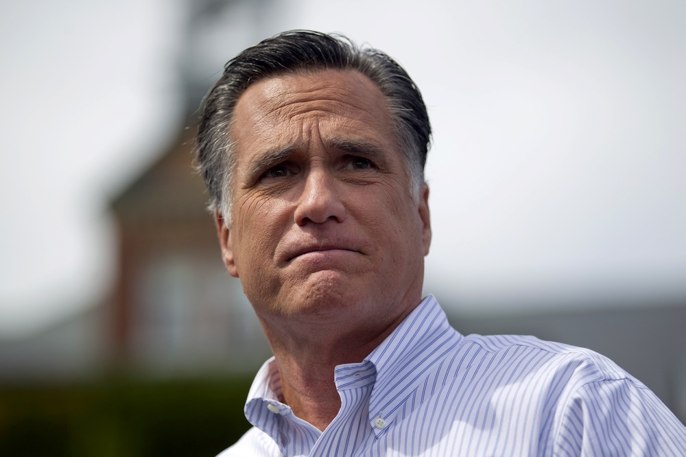 Mitt Romney speaks during a campaign rally, Monday, Aug. 20, 2012, in Manchester N.H. (AP Photo/Evan Vucci)