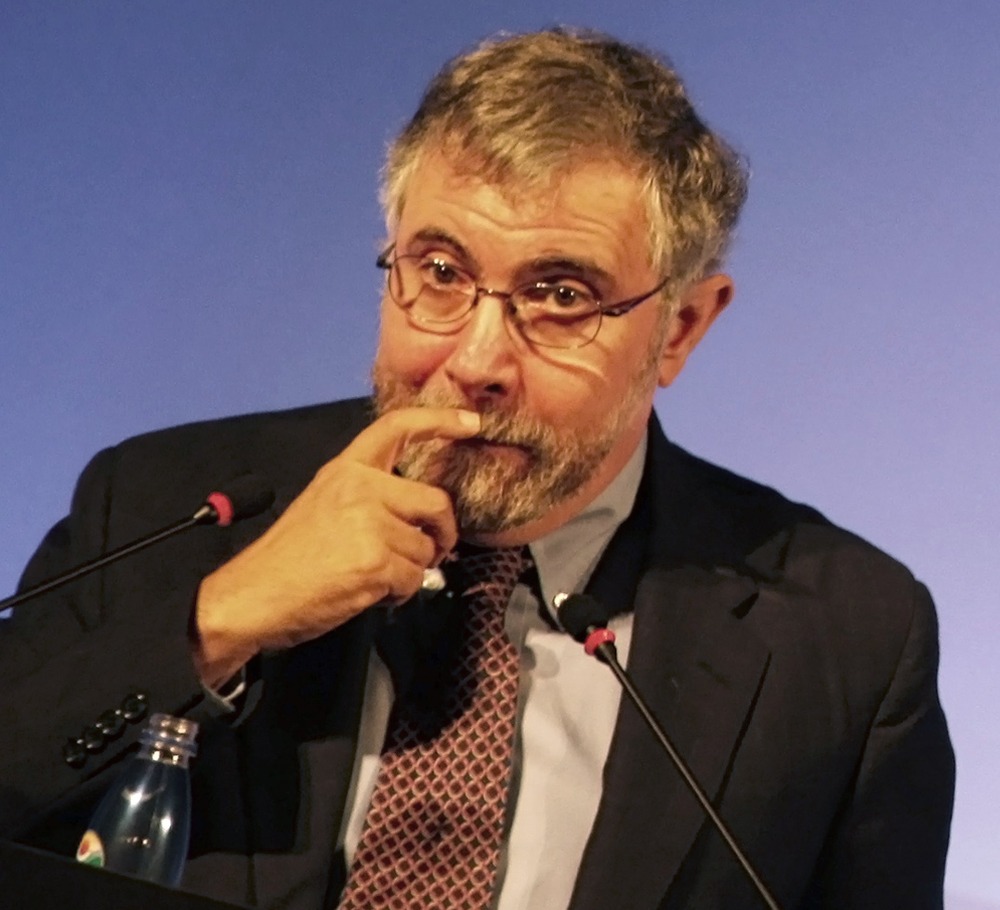 Krugman talks to the audience during a conference about the current global crisis, in Sao Paulo September 14, 2012.  (REUTERS/Nacho Doce)