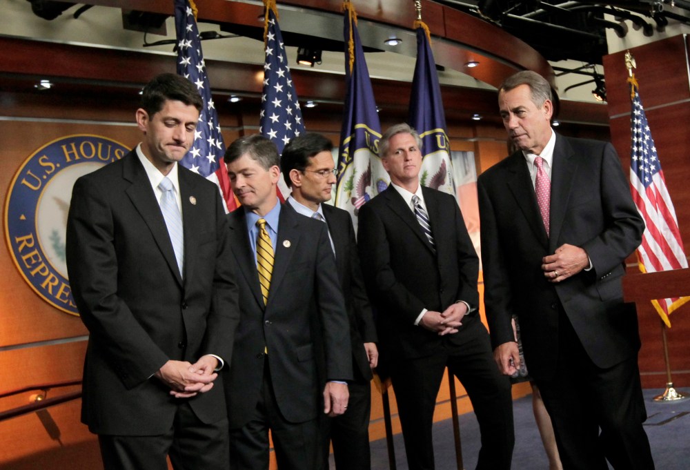 GOP Reps. John Boehner, Paul Ryan, Eric Cantor, Kevin McCarthy, Jeb Hensarling (AP Photo/J. Scott Applewhite)