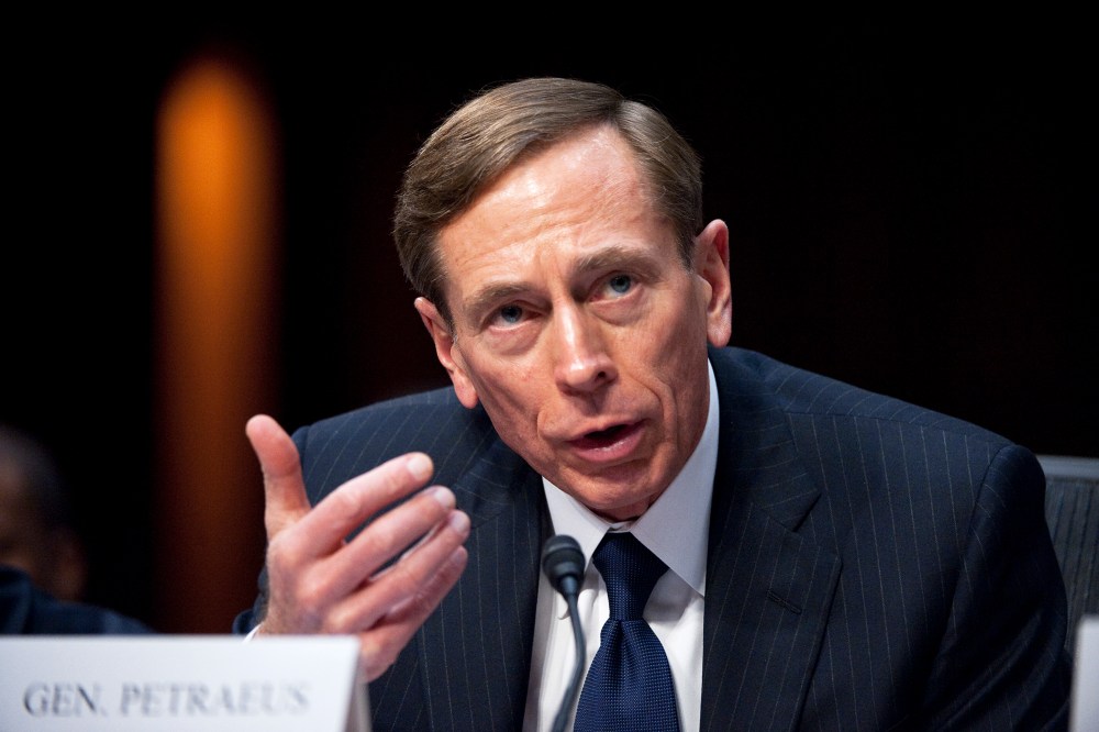 CIA Director David Petraeus testifies during the Senate (Select) Intelligence Committee hearing on "World Wide Threats" on, Jan. 31, 2012. (Photo By Bill Clark/CQ Roll Call/Getty)