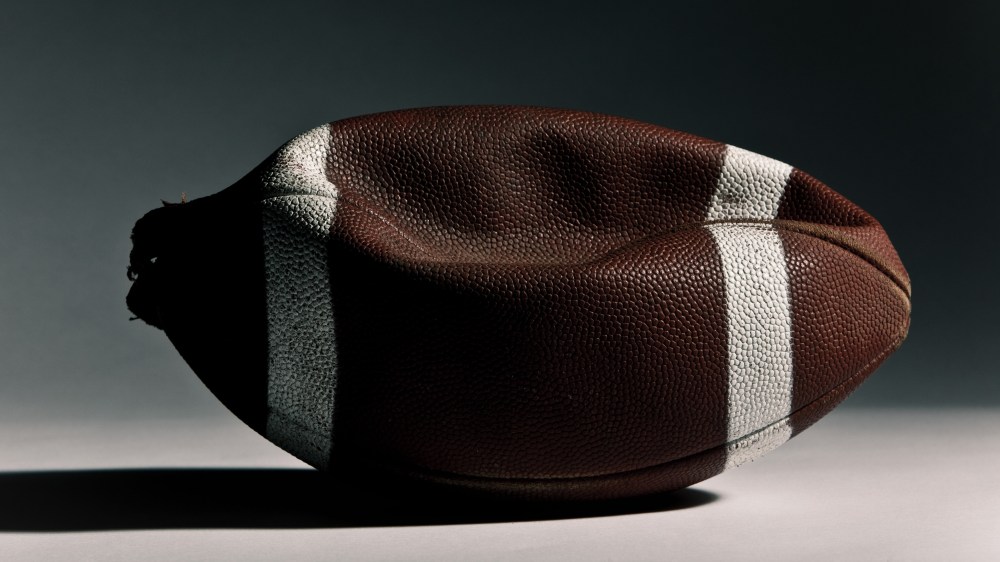 A deflated football. (Photo by Image Source/Getty)