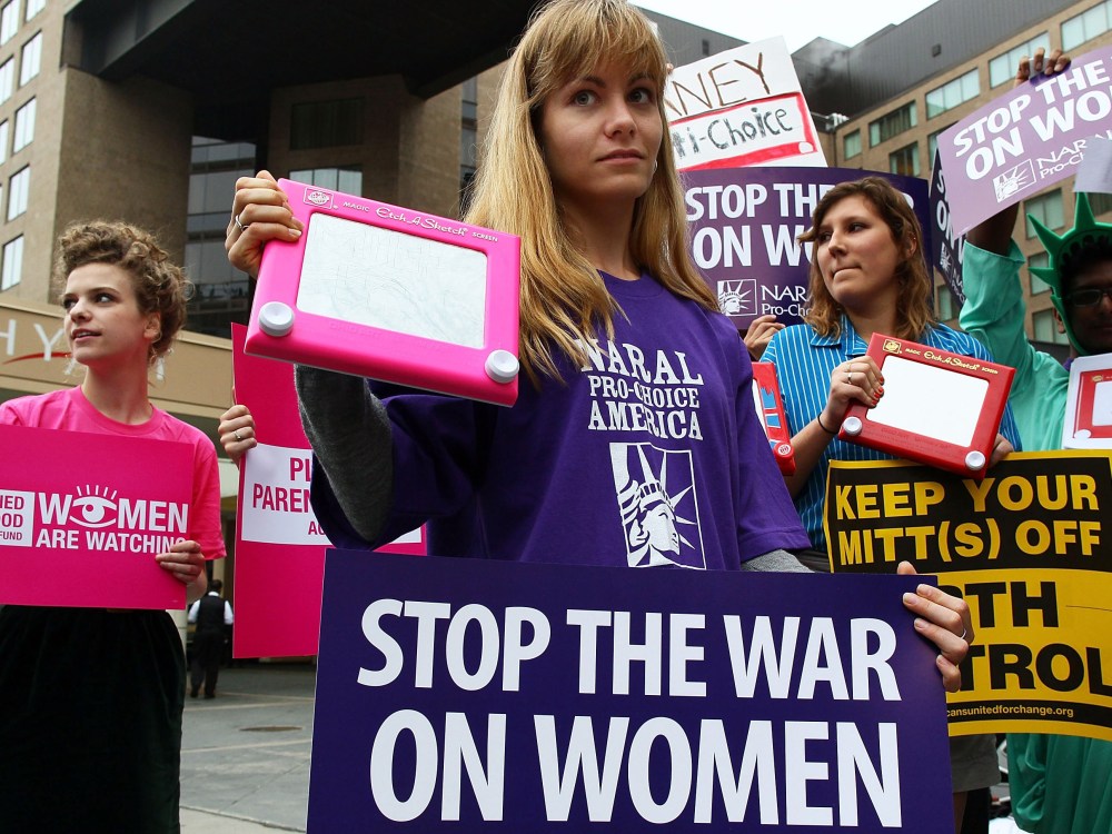 A protest March 22, 2012 in Washington, DC. Supporters of Planned Parenthood, and the National Association for the Repeal of Abortion Laws (NARAL), participated in the protest. (Photo by Mark Wilson/Getty Images, File)