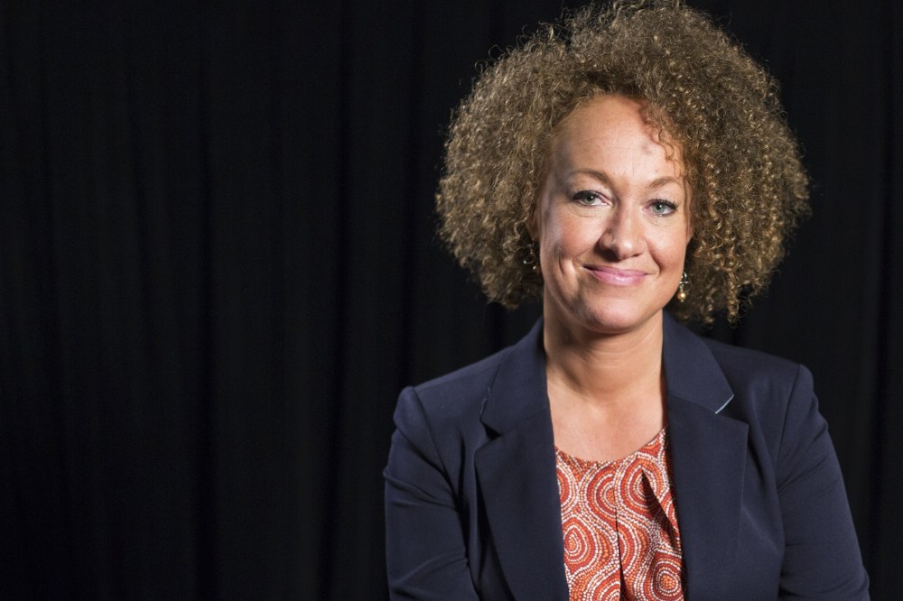 Rachel Dolezal, the NAACP chapter leader who resigned after she was accused of lying about her race, talks to Amber Payne of NBC BLK in New York, N.Y. (Photo by John Brecher/NBC News)