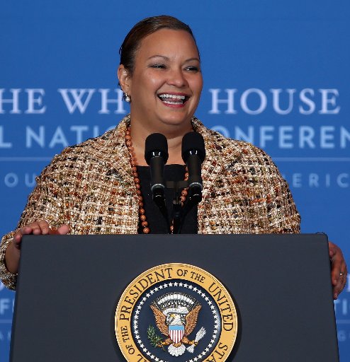 File Photo: Environmental Protection Agency Administrator Lisa Jackson addresses the White House Tribal Nations Conference at the Department of Interior December 5, 2012 in Washington, DC. President Barack Obama and cabinet secretaries from his...