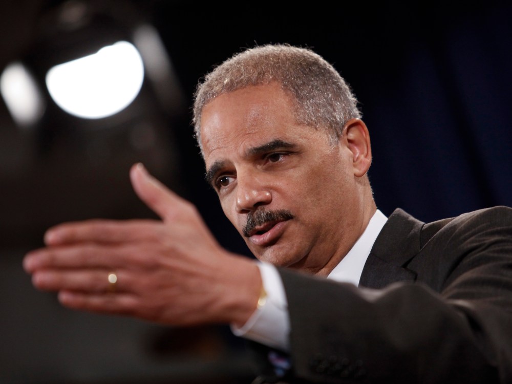 File Photo: U.S. Attorney General Eric Holder speaks during a news conference at the Justice Department, on December 19, 2012 in Washington, DC.  (Photo by Drew Angerer/Getty Images, File)