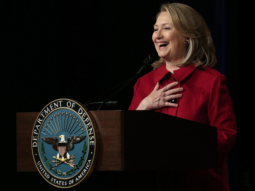 Defense Department Holds Ceremony To Honor Hillary Clinton