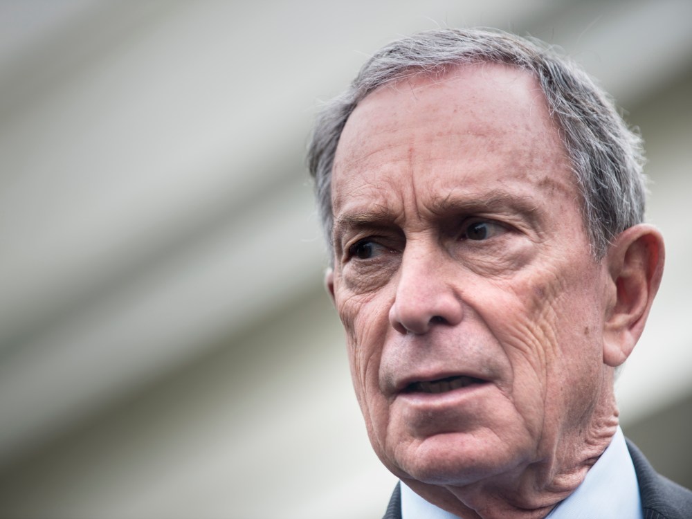 File photo: New York City Mayor Michael Bloomberg speaks to reporters outside the West Wing of the White House after a meeting on February 27, 2013. (Photo by Brendan Smialowski/AFP/Getty Images)