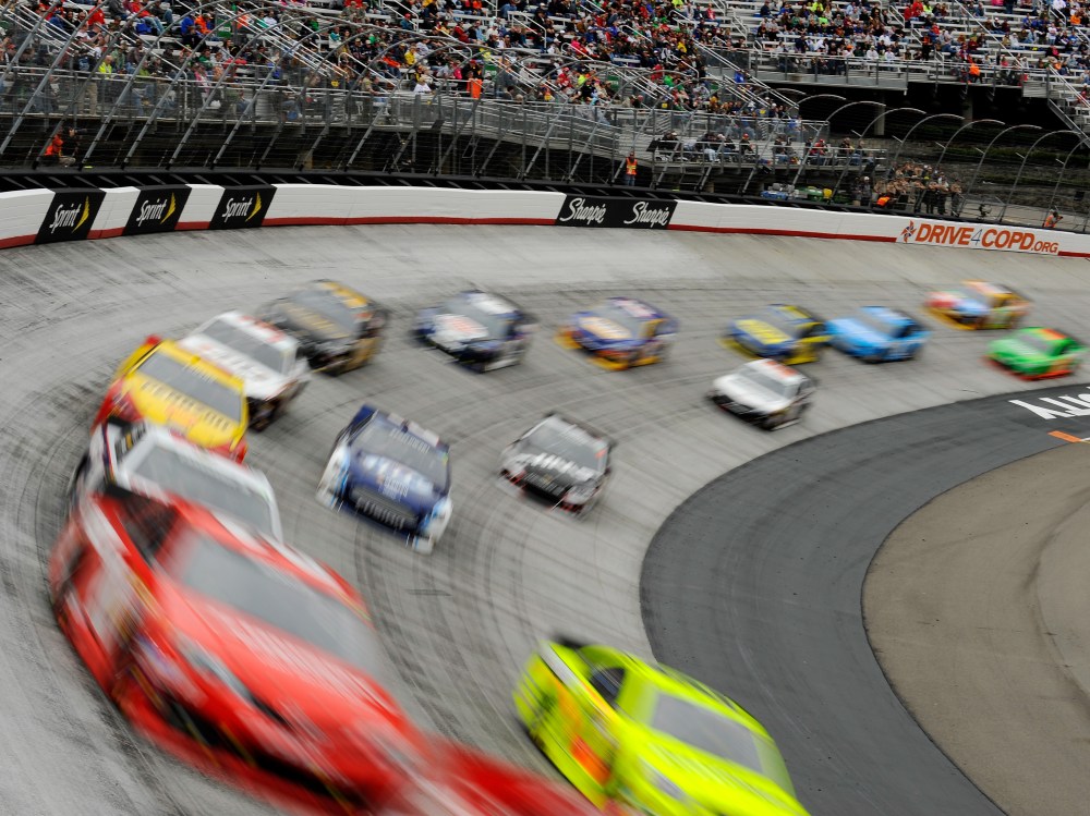 Drivers race during the NASCAR Sprint Cup Series Food City 500 at Bristol Motor Speedway on March 17, 2013 in Bristol, Tennessee.  (Photo by Jared C. Tilton/Getty Images)