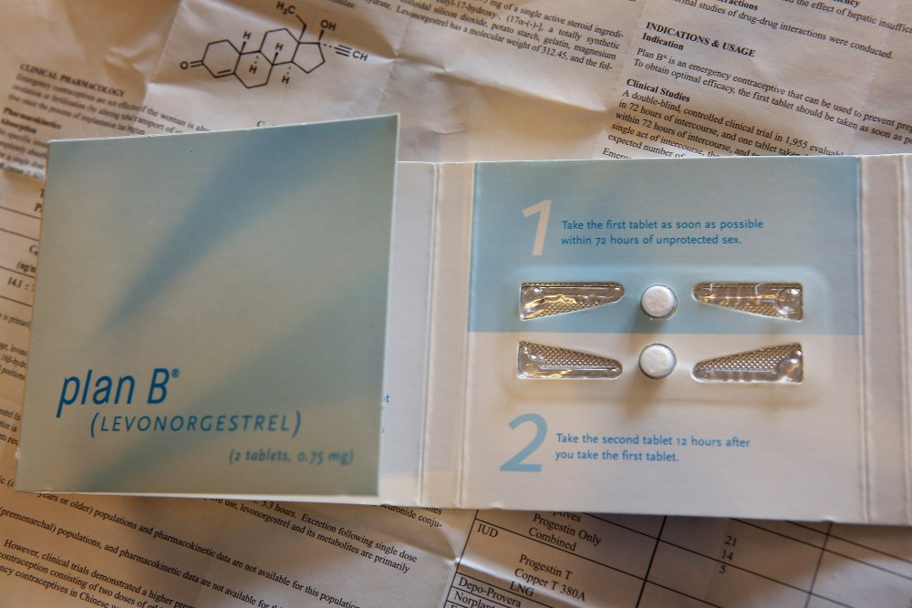 This photo illustration shows a package of Plan B contraceptive on April 5, 2013. (Photo illustration by Scott Olson/Getty Images)