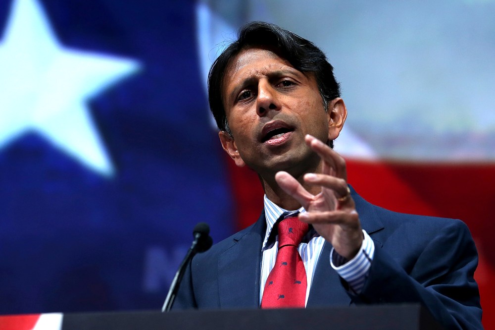 Louisiana governor Bobby Jindal speaks during an event, May 3, 2013, in Houston, Texas.