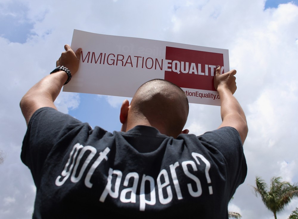 Protesters in front of Sen. Marco Rubio's (R-FL) office on May 22, 2013 in Doral, Florida.   (Photo by Joe Raedle/Getty Images)