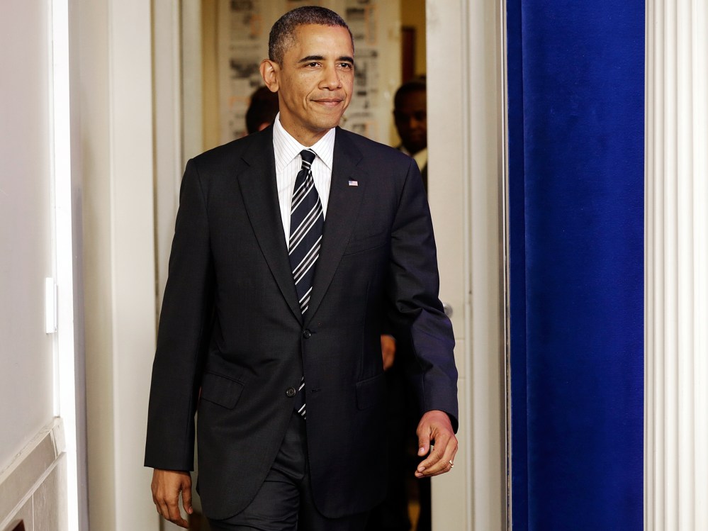 President Obama Makes Statement In Brady Briefing Room