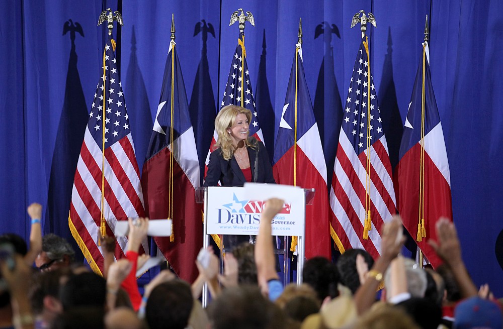Texas State Sen. Wendy Davis (D) announces her intentions to run for Texas Governor, Haltom City, Texas, October 3, 2013.