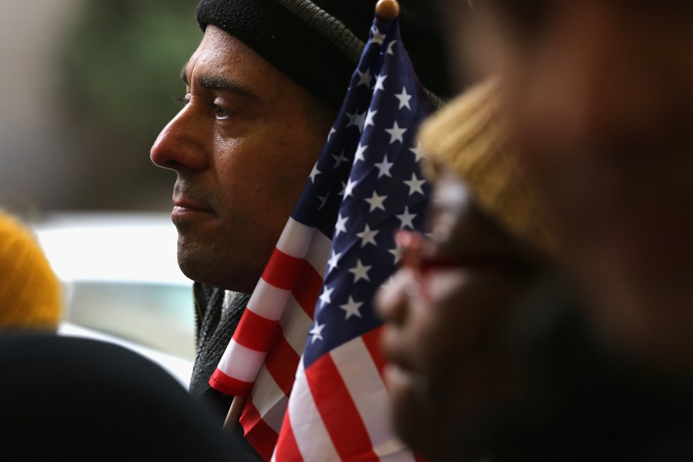 Immigration reform advocates demonstrate in New York City on November 12, 2013.