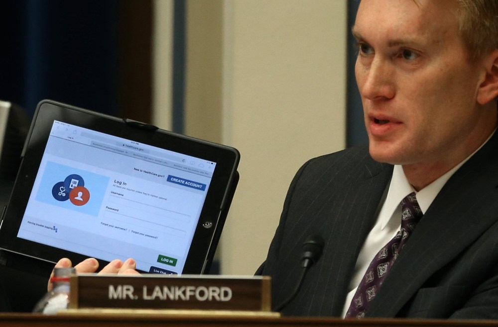 Rep. James Lankford during a House Oversight and Government Reform Committee hearing November 13, 2013 in Washington, D.C.