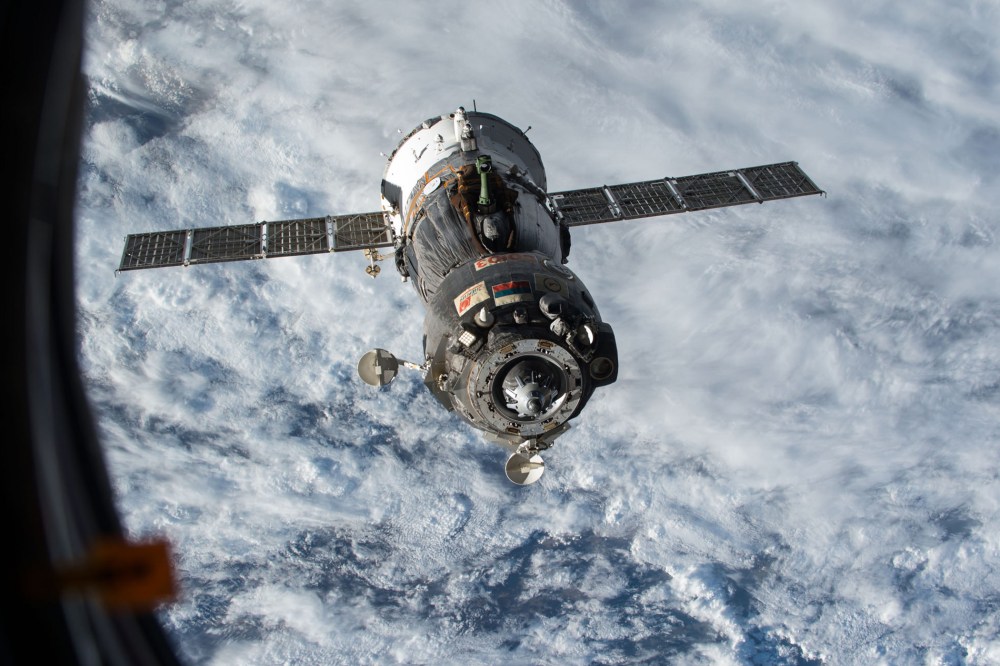 Pictured: the previous returning spacecraft, Soyuz TMA-15M, after undocking from the International Space Station on June 11, 2015. (Photo by NASA)