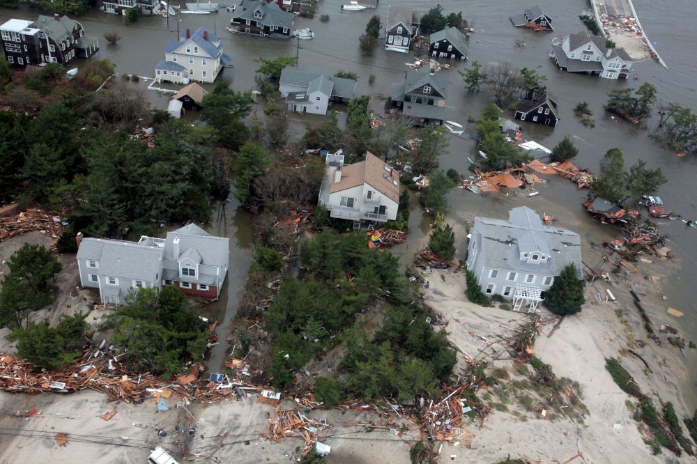 Aerial views of the damage caused by Hurricane Sandy to the New Jersey coast taken during a search and rescue mission by 1-150 Assault Helicopter Battalion, New Jersey Army National Guard, Oct. 30, 2012.  (Photo by AP/Rex Features)