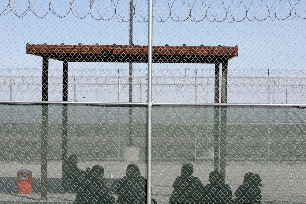 A view of immigrant detainees at the Willacy County Immigration Detention Center in Raymondville, Texas in 2007.