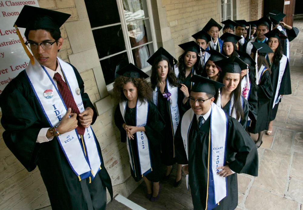 File: Undocumented students, like the UCLA  "Dreamers", or Dream Act students pictured here, in tech and science majors will not receive visas from this bill.  (Photo by  Jonathan Alcorn/Reuters)