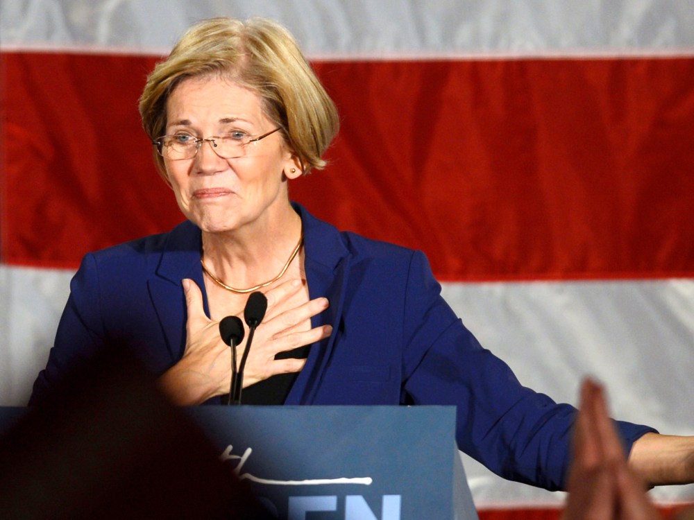 Democratic candidate for the U.S. Senate seat for Massachusetts Elizabeth Warren addresses supporters during her victory rally in Boston, Massachusetts, November 6, 2012. (Photo by REUTERS/Gretchen Ertl)