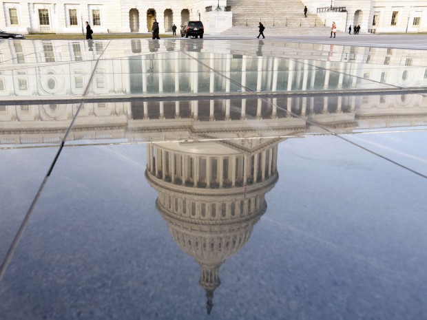 The dome of the U.S. Capitol, reflected (Photo by Kevin Lamarque/Reuters)