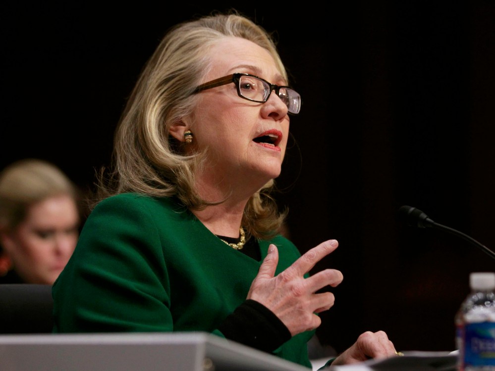 U.S.Secretary of State Hillary Clinton testifies on the September attack on U.S. diplomatic sites in Benghazi, Libya during a hearing held by the U.S. Senate Foreign Relations Committee on Capitol Hill in Washington January 23, 2013. (Photo by Jason...