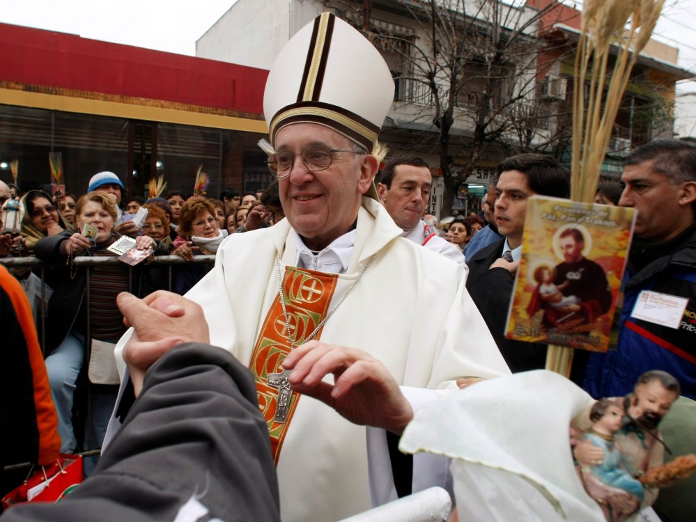 File Photo: Archbishop of Buenos Aires Cardinal Jorge Mario Bergoglio greets worshippers, in the Buenos Aires neighbourhood of Liniers, in this August 7, 2009 file photograph. Bergoglio was elected Pope to succeed Pope Benedict on March 13, 2013, and...