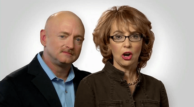 Former Ariz. Rep. Gabrielle Giffords and Mark Kelly appear in a new TV ad released by Americans for Responsible Solutions on February 11, 2013.